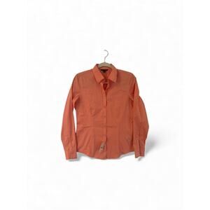 Brooks Brothers Shirt Womens 8 Long Sleeve Button Front top Cotton orange NWT